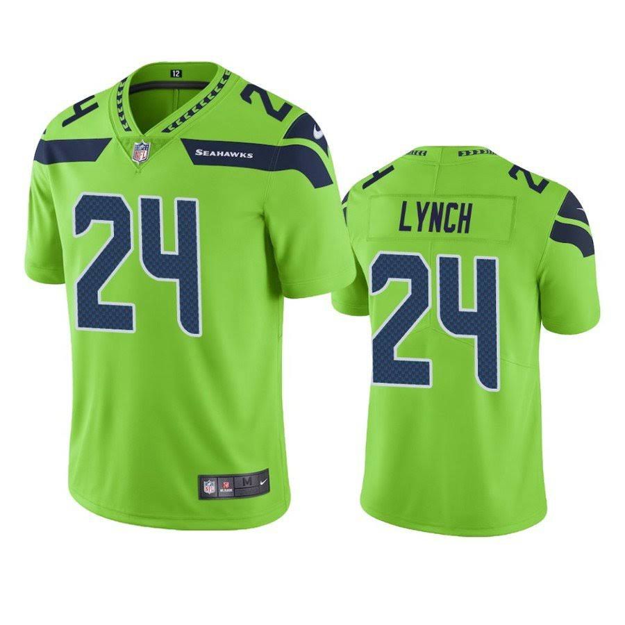 Men Seattle Seahawks #24 Marshawn Lynch Nike Green Vapor Limited Player NFL Jersey
